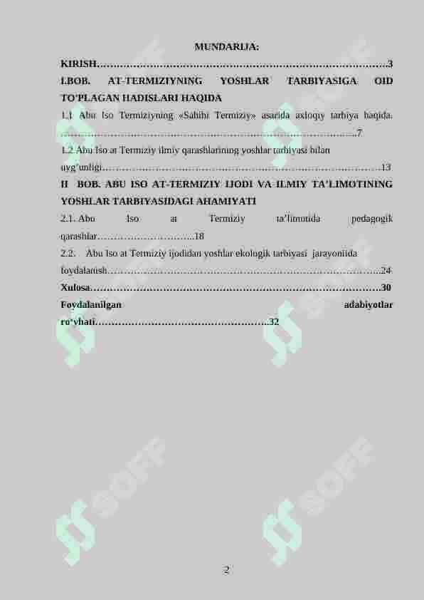 Yosh avlodni tarbiyalashda at-Temiziy ta'limotining o'rni 2