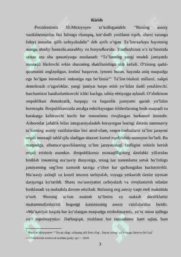 Uzunlik o‘lchovlarining nazariy asosi  va uni  o‘rganish metodikasi( 1-4 sinf  misolida) 3