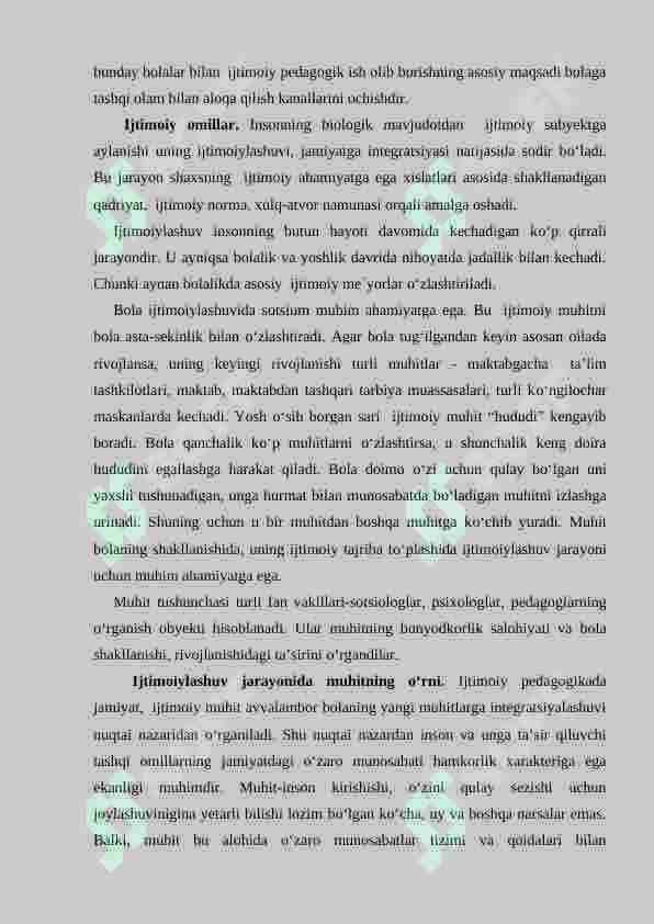 BOLALIK – INSONNING  IJTIMOIY  HAYOT ME`YORLARINI EGALLAY BOSHLASH DAVRI 3