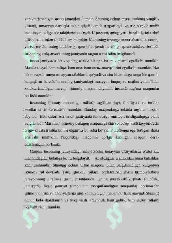 BOLALIK – INSONNING  IJTIMOIY  HAYOT ME`YORLARINI EGALLAY BOSHLASH DAVRI 4