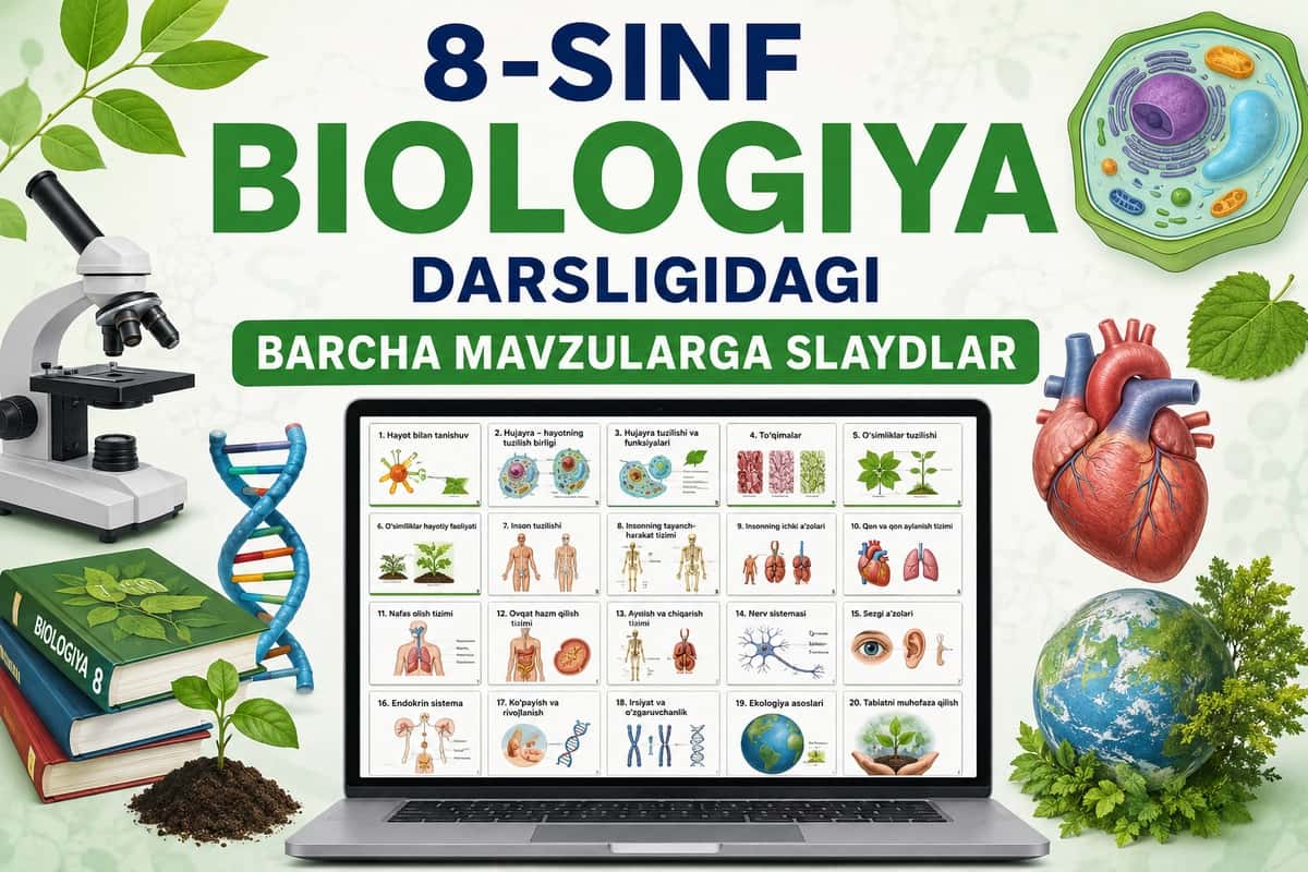 8-sinf biologiya darsligidagi barcha mavzularga slaydlar 1