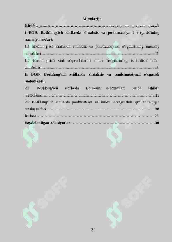 Boshlang'ich sinfda sintaksis va punktuatsiya elementlarini o`rgatish metodikasi 2