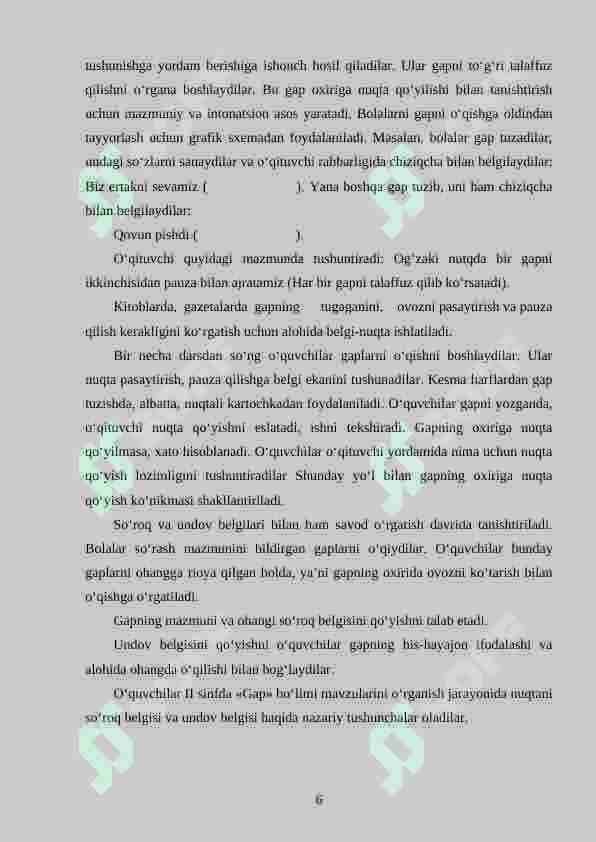 Boshlang'ich sinfda sintaksis va punktuatsiya elementlarini o`rgatish metodikasi 6