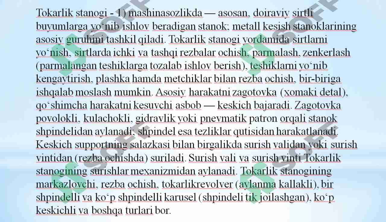 To`karli dastgoh va uni elektr yuritmasini  ish rejimlarini aniqlash 2