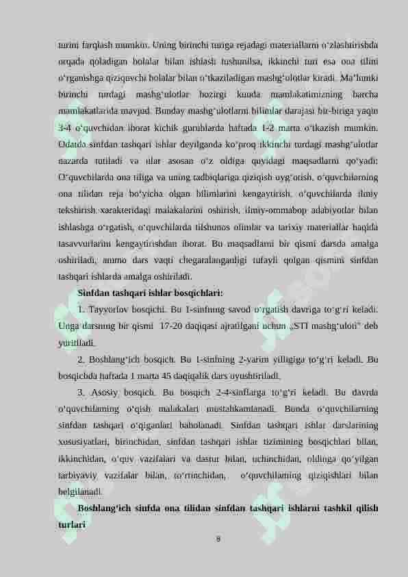 2-sinfda ona tilidan sinfdan tashqari ishlarni tashkil qilish metodikasi 8