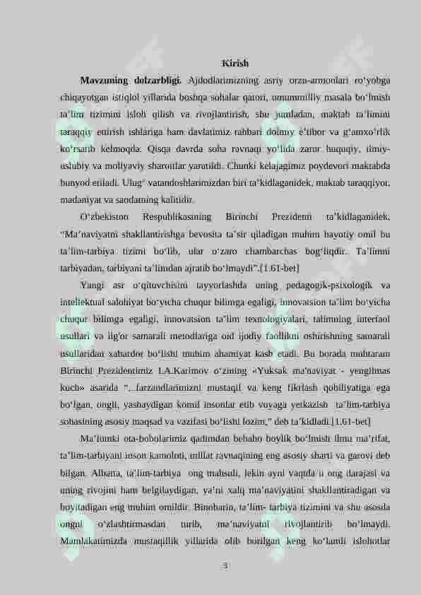 Boshlang‘ich sinflarda punktuatsiya elementlarini o‘rganish metodikasi va materiallarni sinflarga joylashtirish tizimi. 3