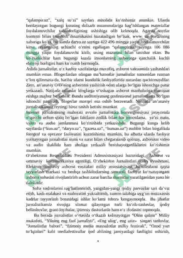 Media makonda axborotni taqdim etish 4