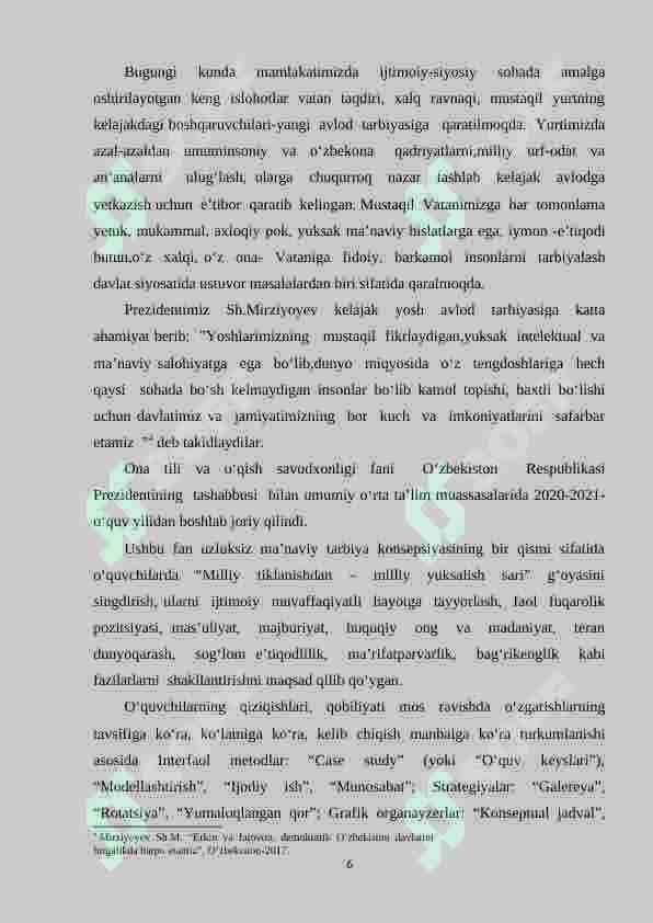 O‘qish darslarida “Xalq og‘zaki ijodi” mavzusini o‘rganish 6