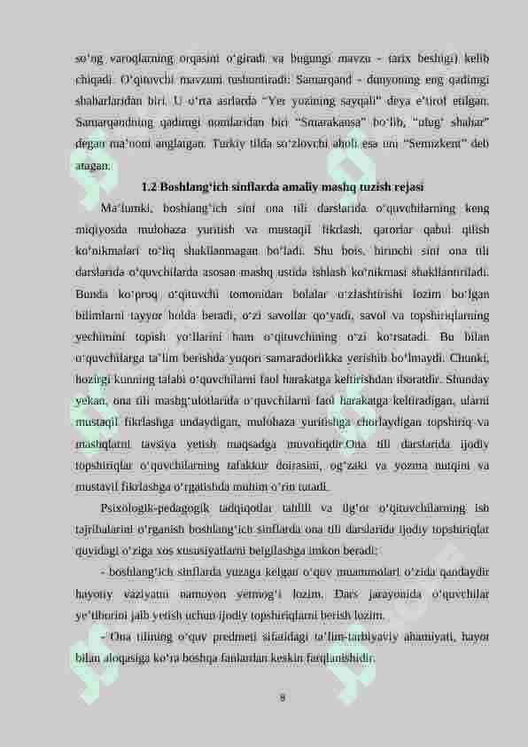 2-sinf “Ona tili” darsligining tahlili 8