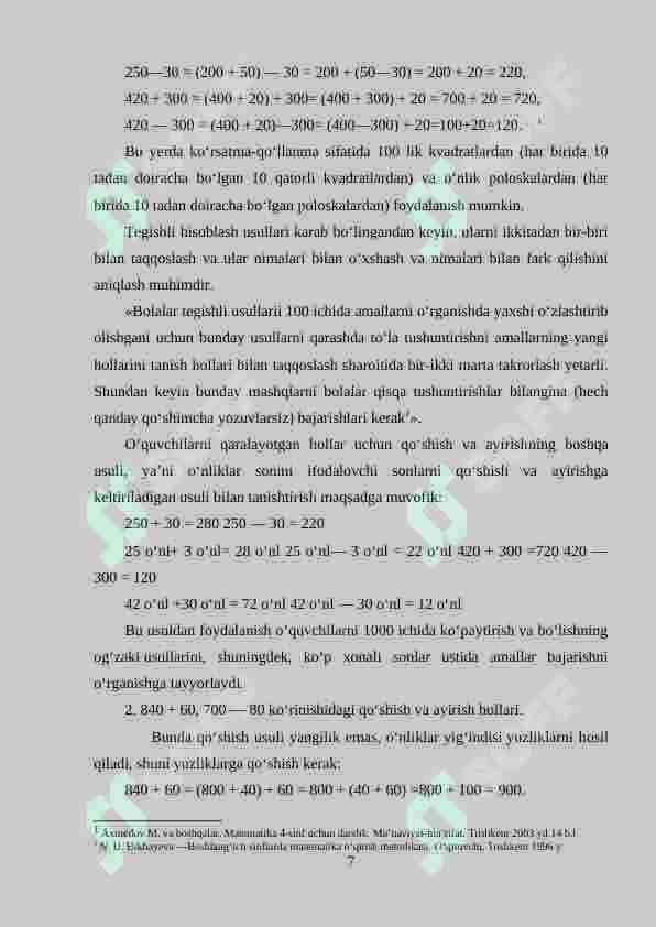 Minglik konsentrida nomerlashga o‘rgatish metodikasi 7