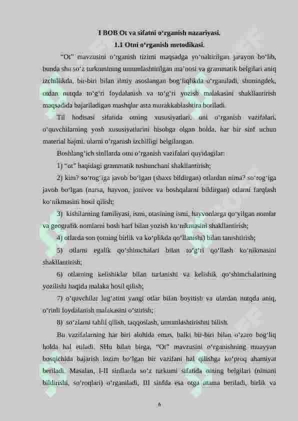 So‘z turkumlarini o‘qitish metodikasi. 6