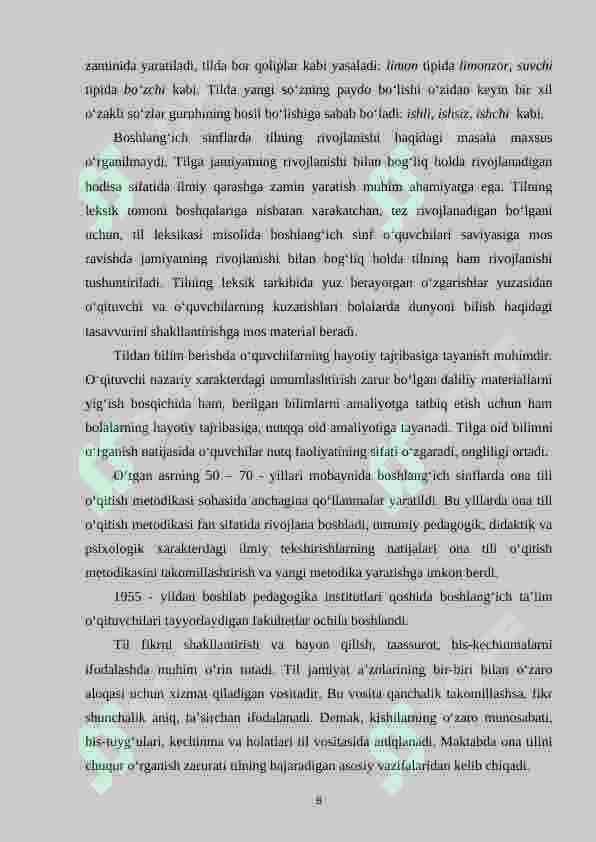 3-4 sinflarda so‘z morfemik tarkibini o‘rganish  metodikasi 8