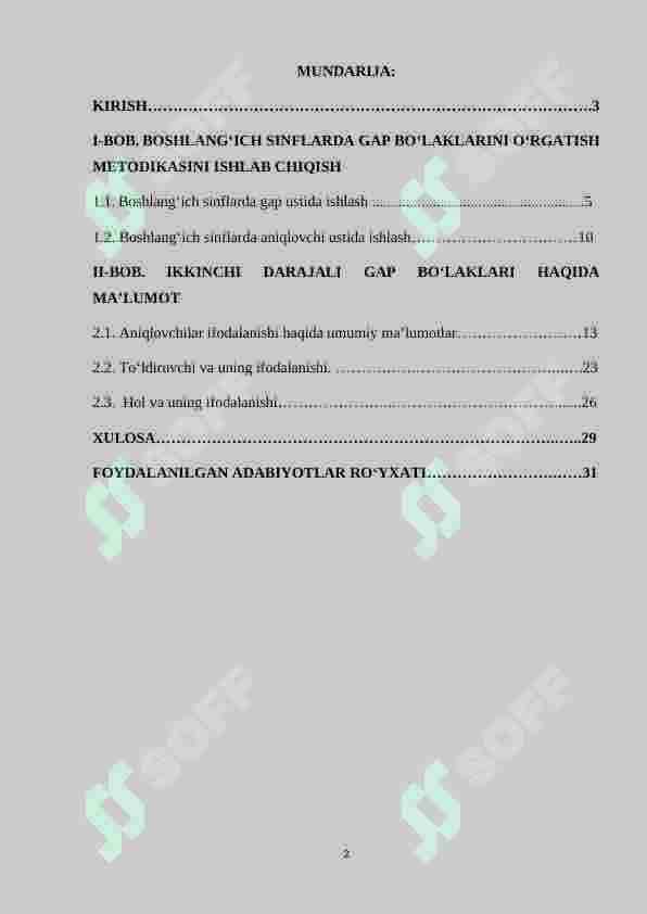 Boshlang‘ich sinflarda “gap bo‘laklari” mavzusida turli matodlardan foydalanish 2