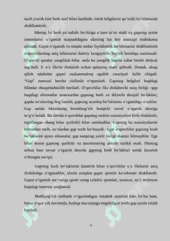 Boshlang‘ich sinflarda “gap bo‘laklari” mavzusida turli matodlardan foydalanish 6