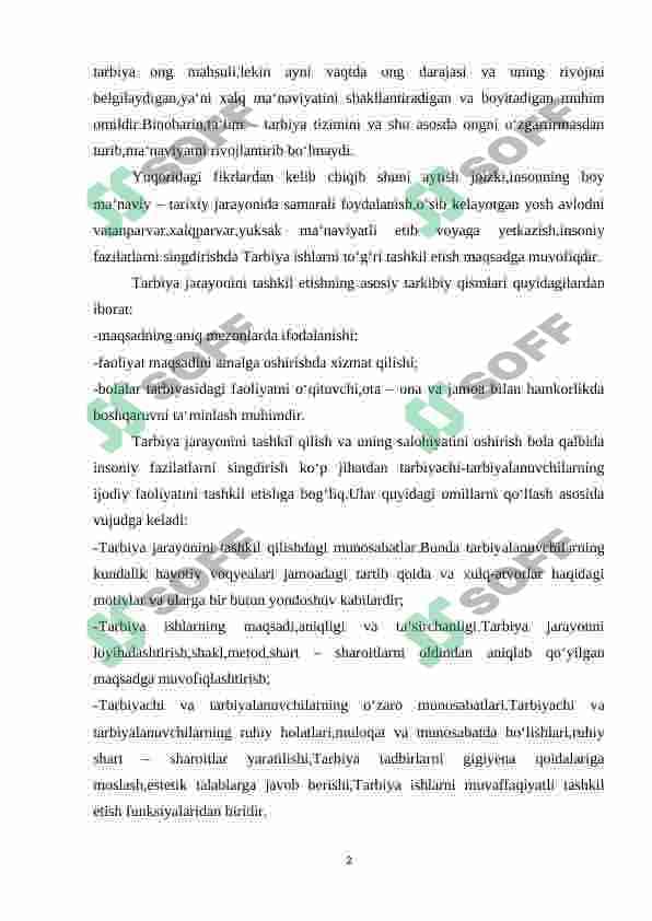 Tarbiya fanini o’qitishda tarbiya treninglari asosida faoloyatni tashkil etish 2
