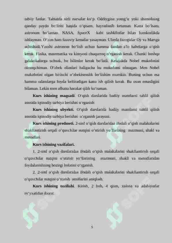 2-sinf o’qish darslaridaa ifodali o’qish malakalarini shakllantirish orqali o’quvchilar nutqini o’stirish yo’llari 5