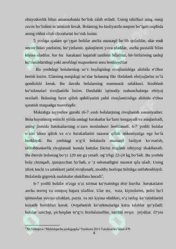 Maktabgacha ta’lim davrida yosh davrlarining o‘ziga xos xususiyatlari. 8