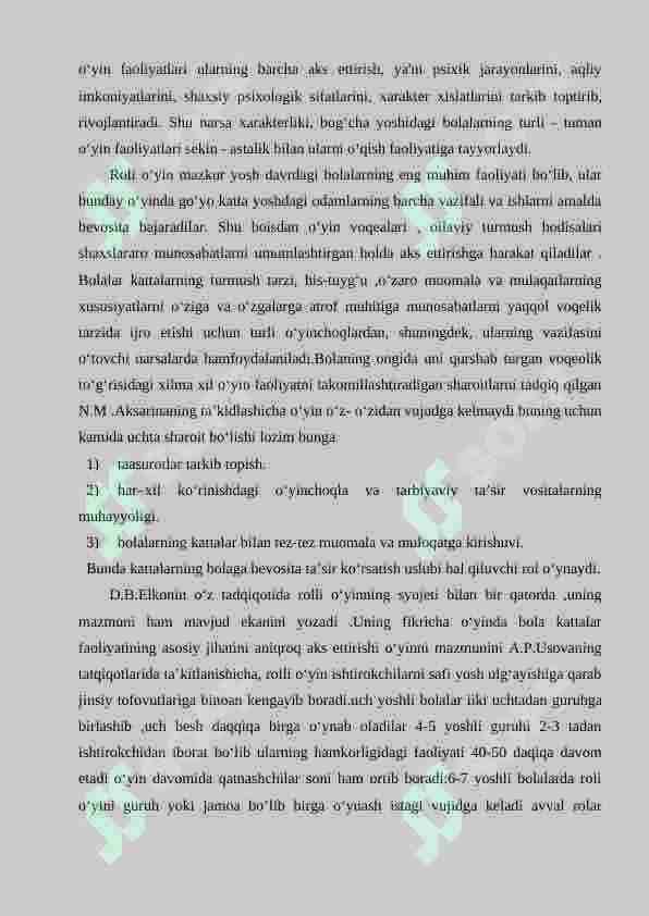 Uch yoshli bolalarda harakatli va so‘z o‘yinlarini tashkil etish. 7