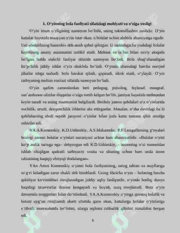 O‘yin -bola faoliyatining asosiy turi 6