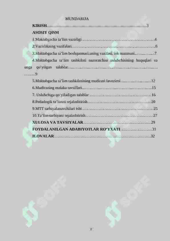Maktabgacha ta’lim tashkilotlari uslubchilari ta’lim  tarbiyaviy ishlarga rahbarligi 2