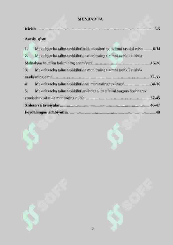 Maktabgacha ta’lim tashkilotida manitoring tizimni tashkil etish 2