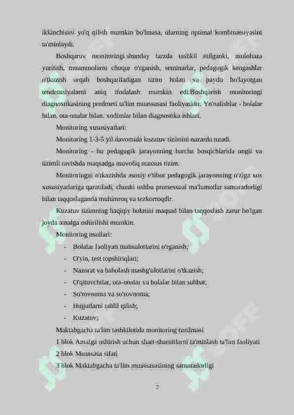 Maktabgacha ta’lim tashkilotida manitoring tizimni tashkil etish 7