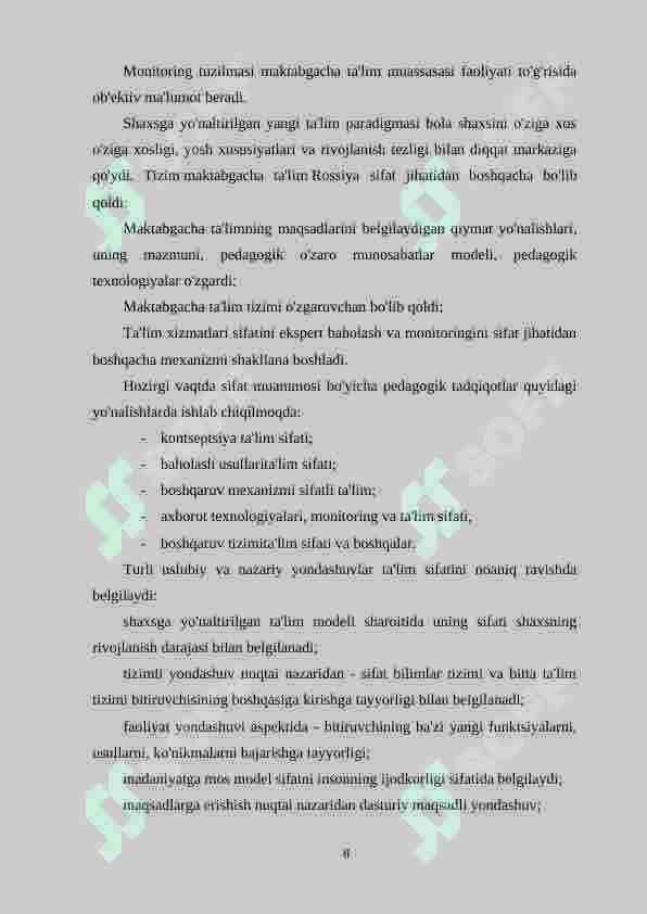 Maktabgacha ta’lim tashkilotida manitoring tizimni tashkil etish 8