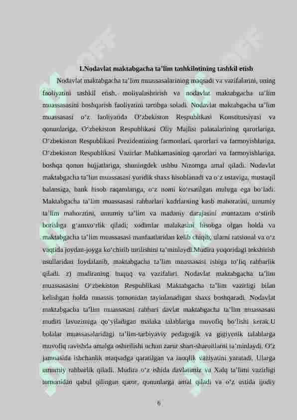 Nodavlat maktabgacha ta’lim tashkilotida mudiraning ish faoliyati 6