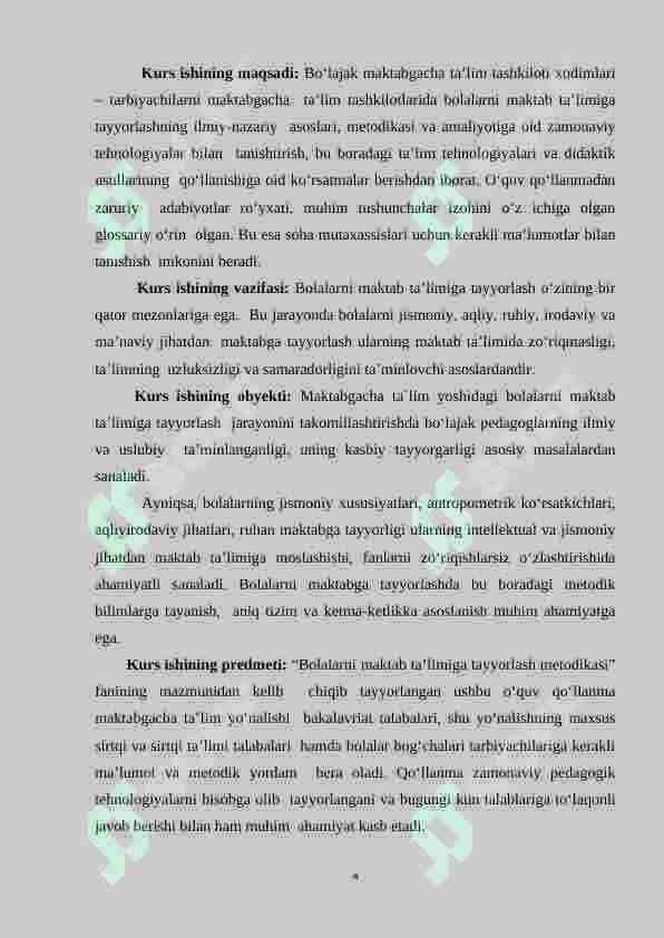 MAKTABGACHA YOSHDAGI BOLALARNI MAKTAB TA’LIMIGA TAYYORLASH NAZARYASI 4