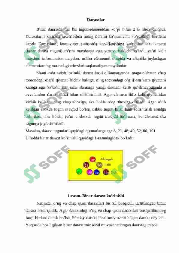 Daraxt uchlari va shoxlari soni orasidagi munosabat. O’rmon, undagi daraxtlar sonini aniqlash formulasi 3