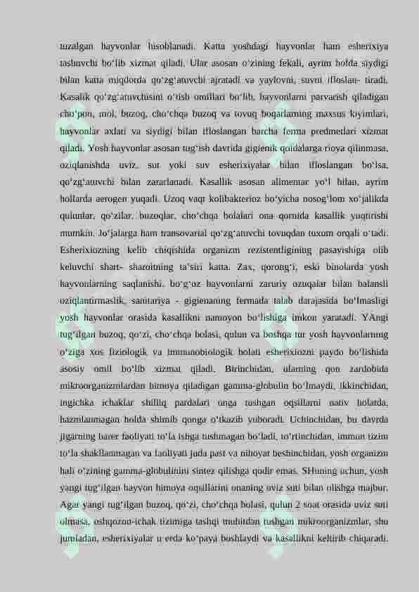 Yovvoyi va mo‘ynali hayvonlarda kolibakterioz bilan kasallangan hayvonlarga diagnoz qo‘yish, davolash va oldini olish 3