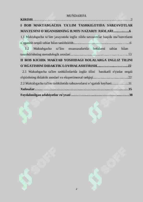 Ingliz tilida sabzavotlarni o’rgatish ishlanma-loyihasi 2