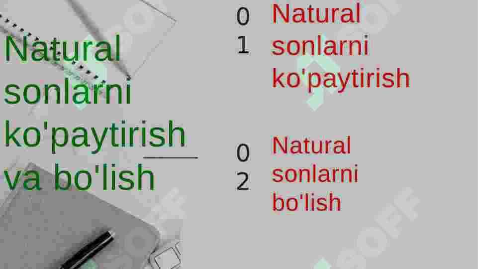 Natural sonlarni ko'paytirish va bo'lish 2