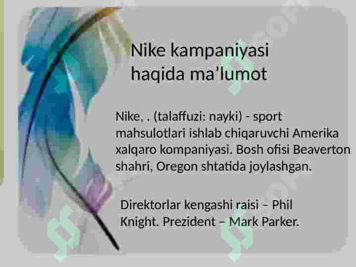 Nike kompaniyasi haqida 2