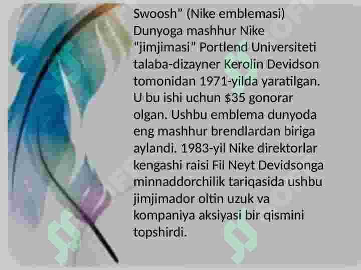 Nike kompaniyasi haqida 7