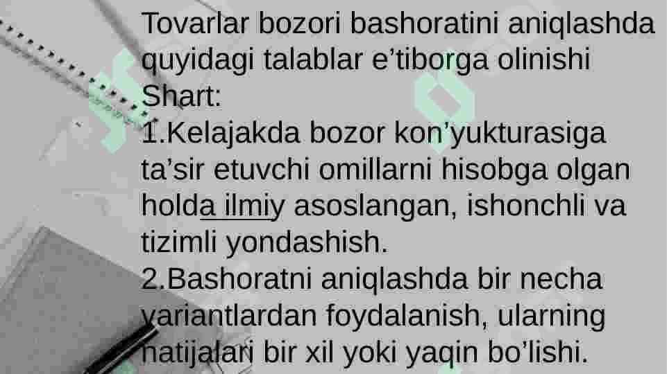 Bozor konyukturasini tadqiq qilish va bashorat qilish 3