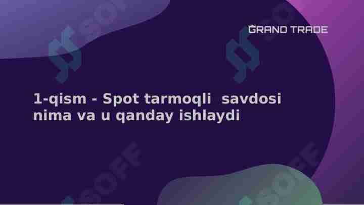1-qism-Spot tarmoqli tizim nima va u qanday ishlaydi. Treyding.