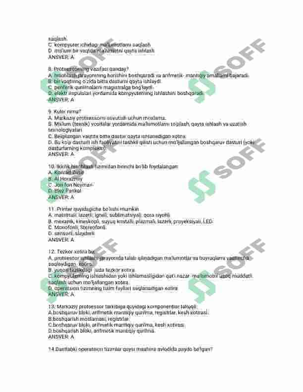 internet, dasturlash, tarmoq administratorligi test javoblari 2