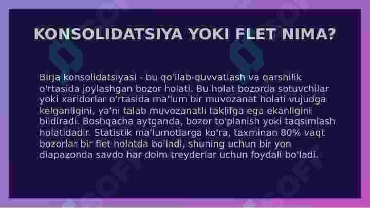 Konsolizatsiya yoki flet treydingni yangi o'rganayotganlar uchun tuzoq. 2