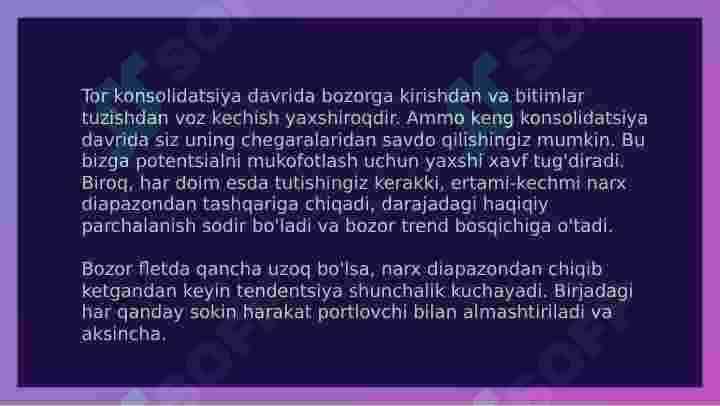 Konsolizatsiya yoki flet treydingni yangi o'rganayotganlar uchun tuzoq. 7