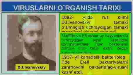 Hayotning hujayrasiz shakllari. Viruslar 3