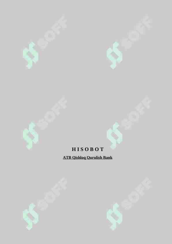 ATB Qishloq Qurulish Bank amaliyot hisoboti