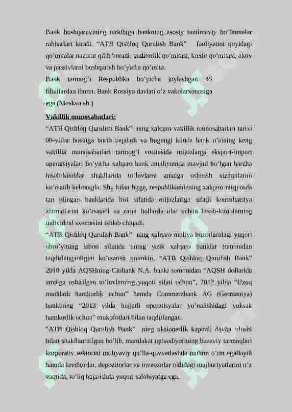 ATB Qishloq Qurulish Bank amaliyot hisoboti 6