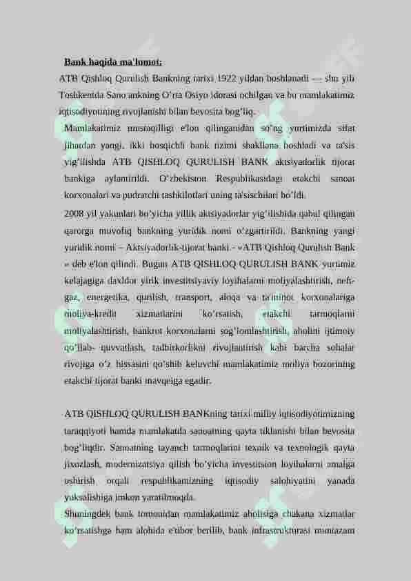 ATB Qishloq Qurulish Bank amaliyot hisoboti 7