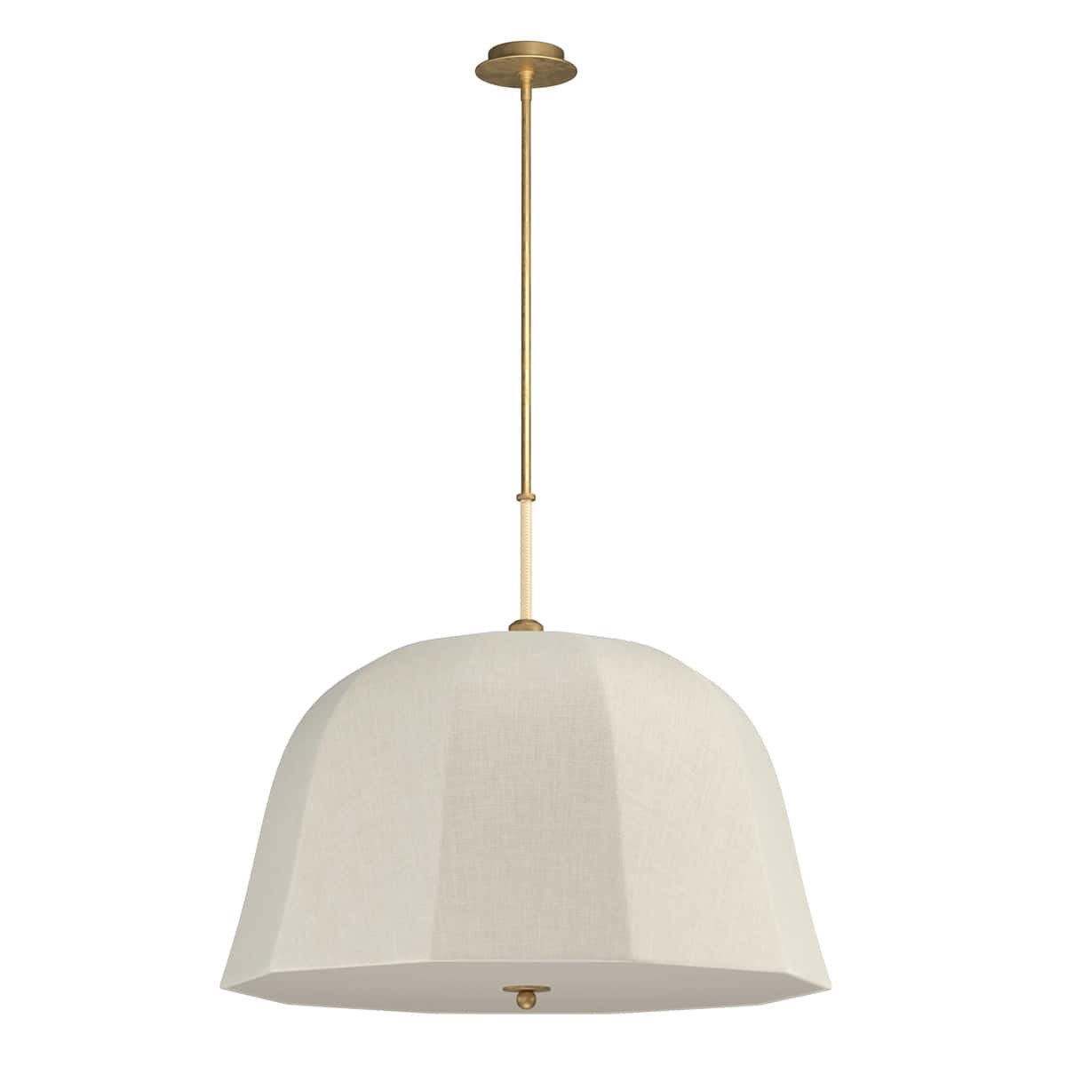 Allegra Rattan and Linen Dome Pendant Light 2