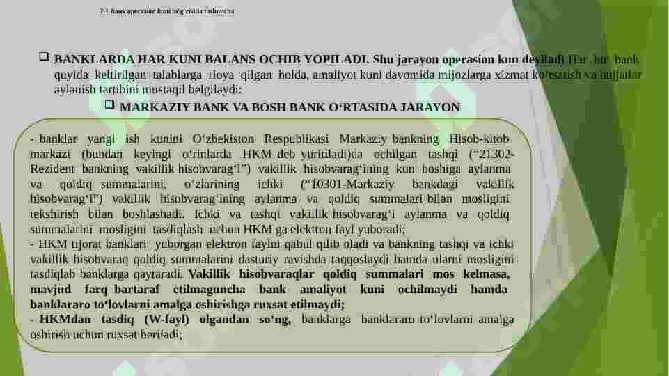 Banklarda buxgalteriya hisobini tashkil qilinishi va banklarda balans yuritilishi 3