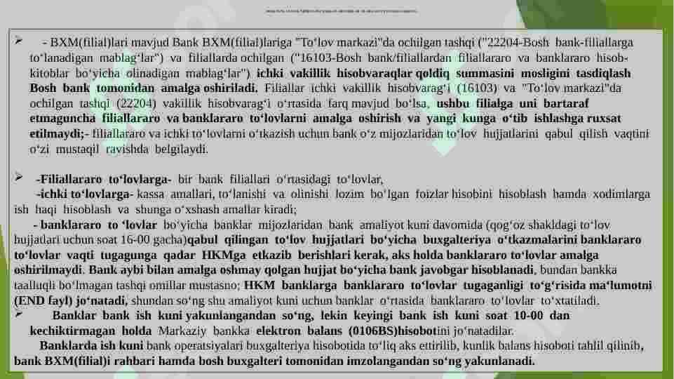 Banklarda buxgalteriya hisobini tashkil qilinishi va banklarda balans yuritilishi 4