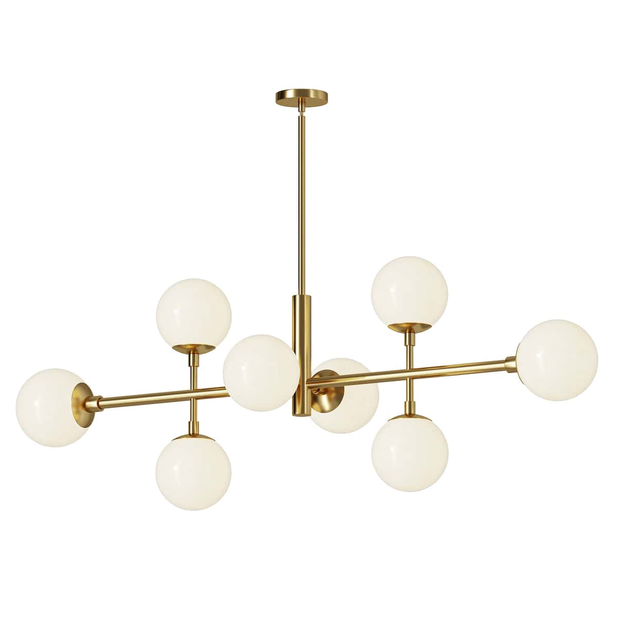 Black Frosted Glass Globe Linear Chandelier 8 Light 2