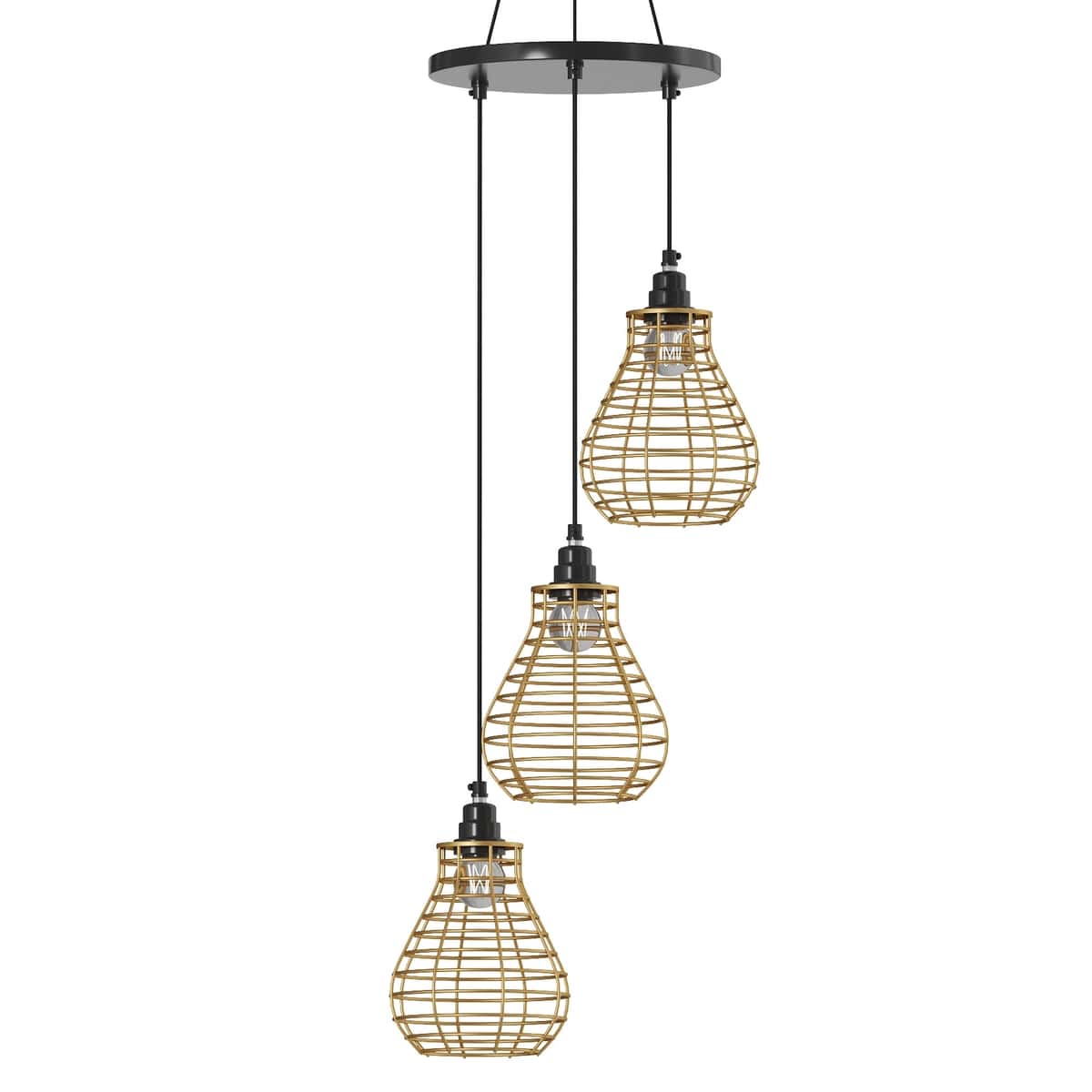 Bird Nest Pendant Lamp 3 Shades Golden 2
