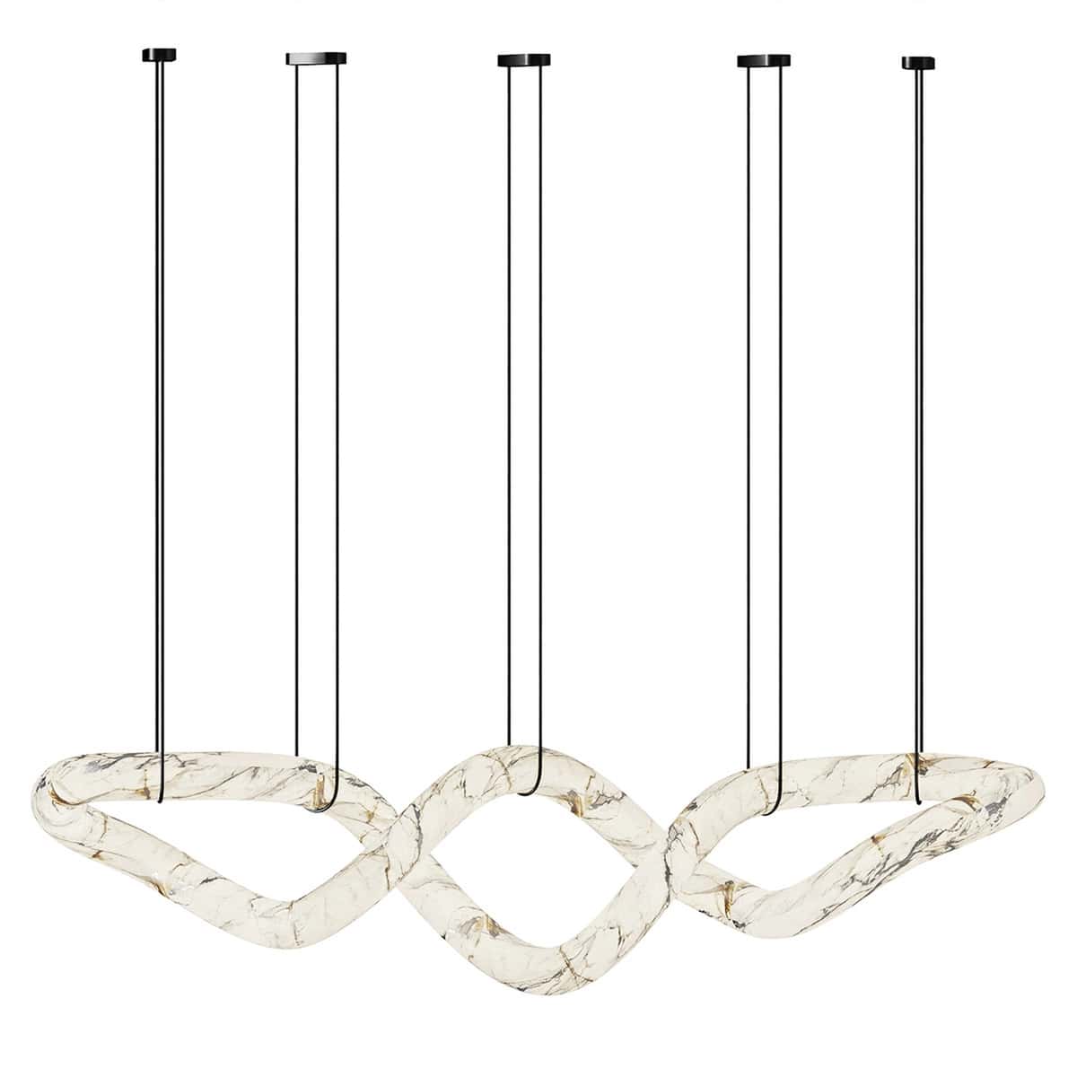 Designer Symmetrical Alabaster Pendant Chandelier 2